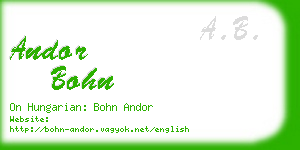 andor bohn business card